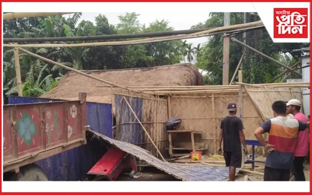 সোনাৰী চাপৰিত বোৱাৰী মৃত্যুৰ পাছত উৎখাত অভিযুক্ত ভদ্ৰ দম্পত্তিৰ ঘৰ 