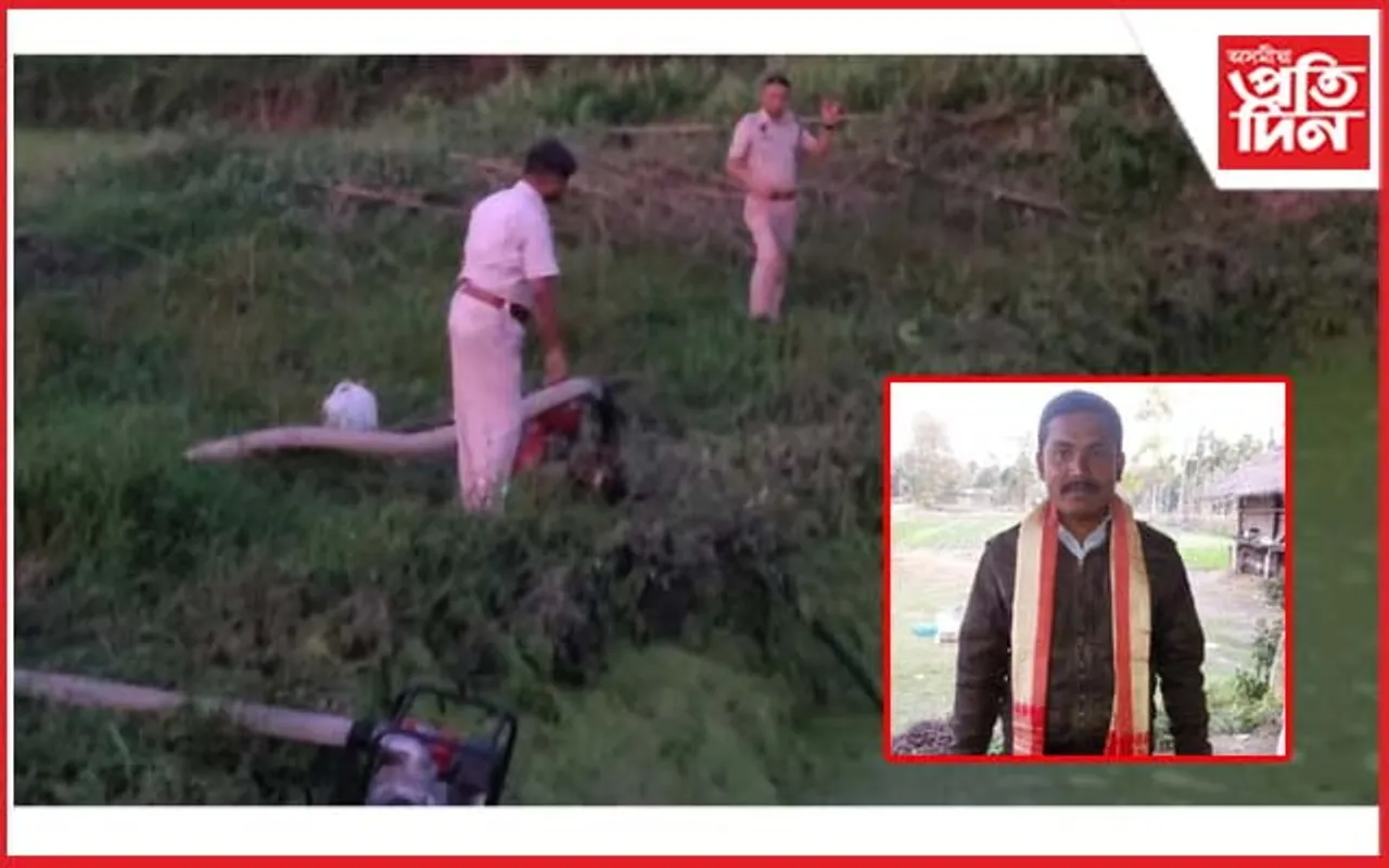 ঘটনাস্থলীত উপস্থিত ফৰেনচিক বিশেষজ্ঞঃ জলাশয় সিঁচিও নাপালে সুনীল গগৈৰ  ছিন্ন মুণ্ড