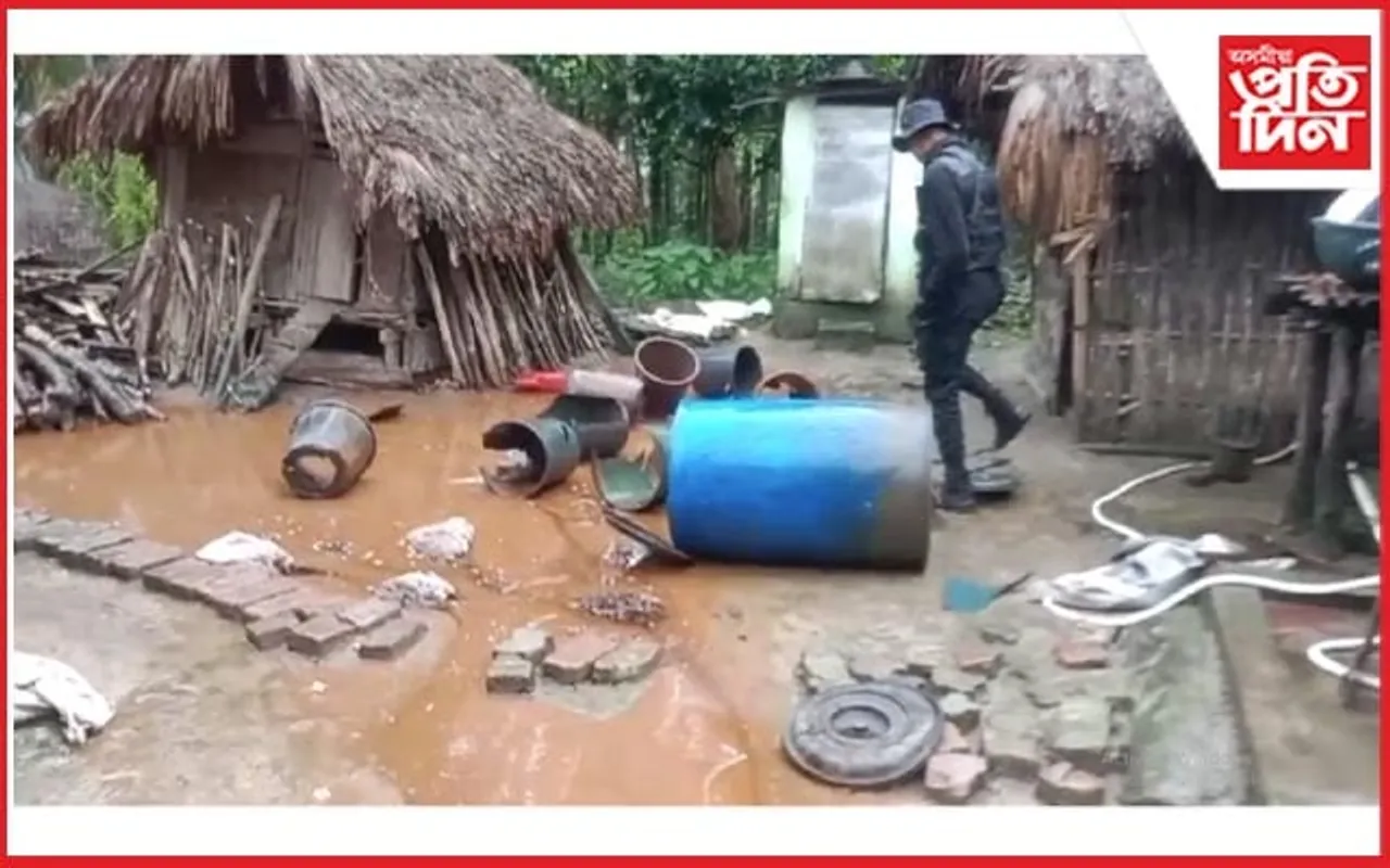 পেঙেৰীত চুলাইৰ বিৰুদ্ধে আৰক্ষীৰ অভিযানঃ উৎখাট চুলাই ঘাটি