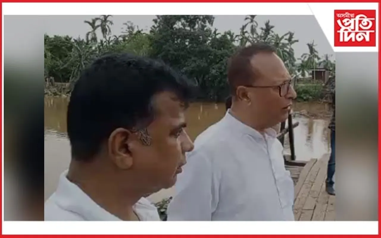 কচুৱাৰ ৰমনিপথাৰ কাঠৰ দলং পৰিদৰ্শন সাংসদ প্ৰদ্যুৎ বৰদলৈৰ