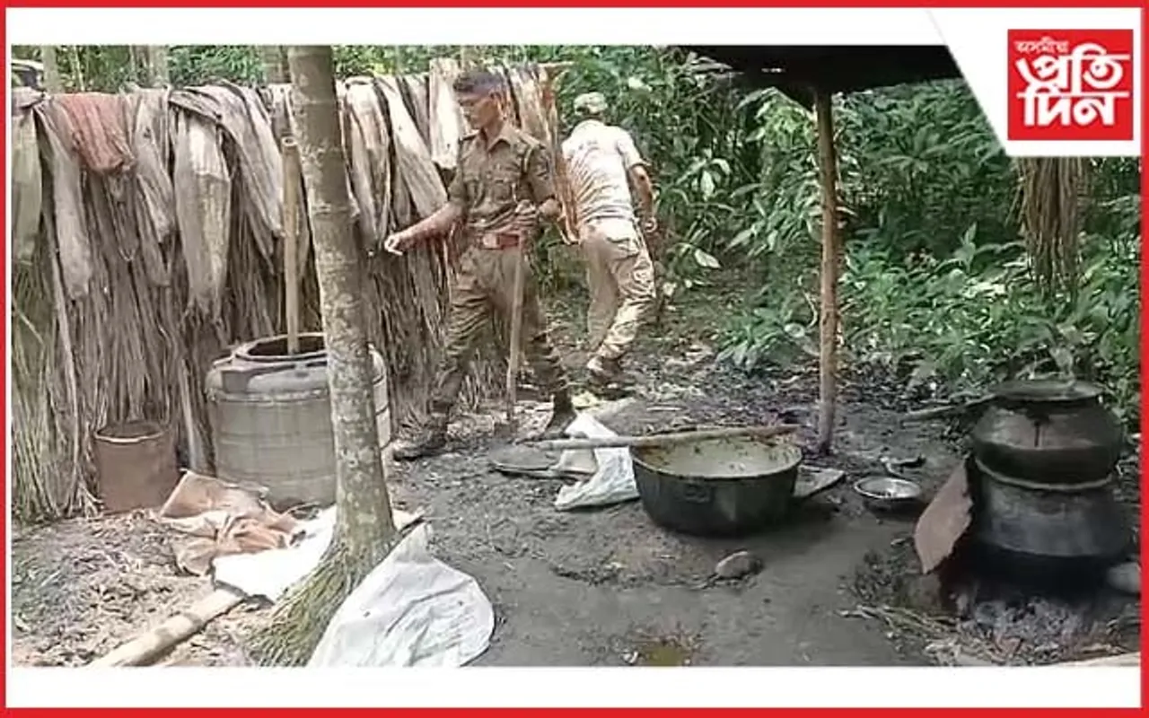 মেৰাপানীত চুলাই মদৰ বিৰুদ্ধে আবকাৰী বিভাগৰ অভিযান