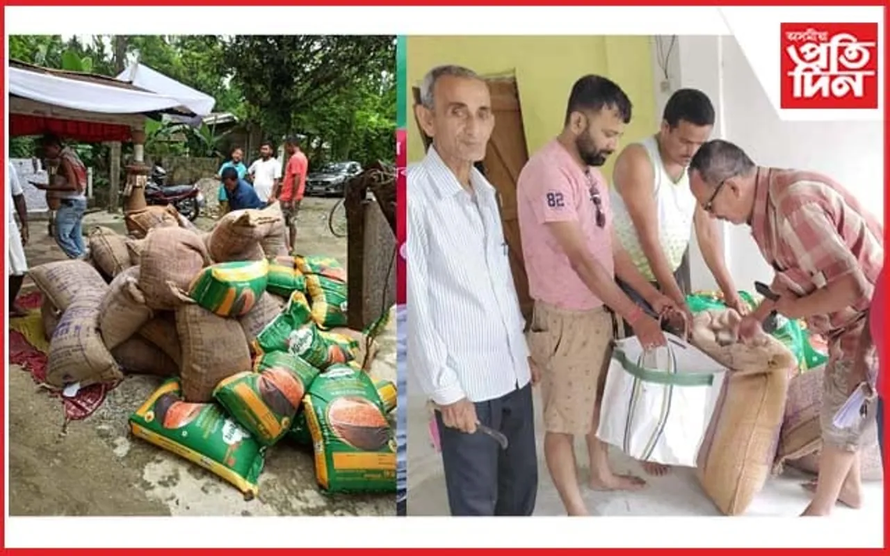 গহপুৰৰ দক্ষিণ অঞ্চলত অপৰিৱৰ্তিত বান পৰিস্থিতি : বন্যাৰ্তক খাদ্য সামগ্ৰী যোগান মহকুমা প্ৰশাসনৰ