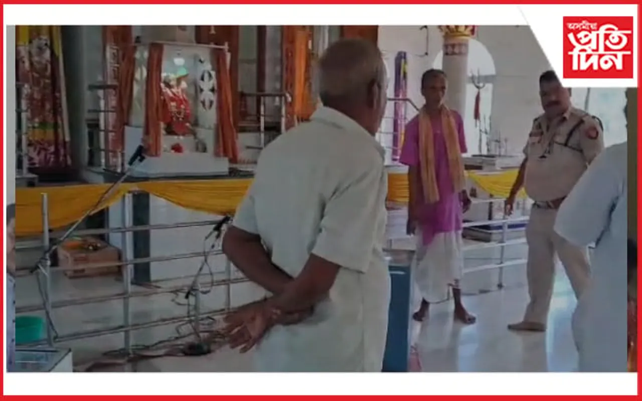 বিহপুৰীয়া আৰক্ষী থানাৰ সন্মুখতে শিৱ মন্দিৰত লুট পাত চলালে চোৰে