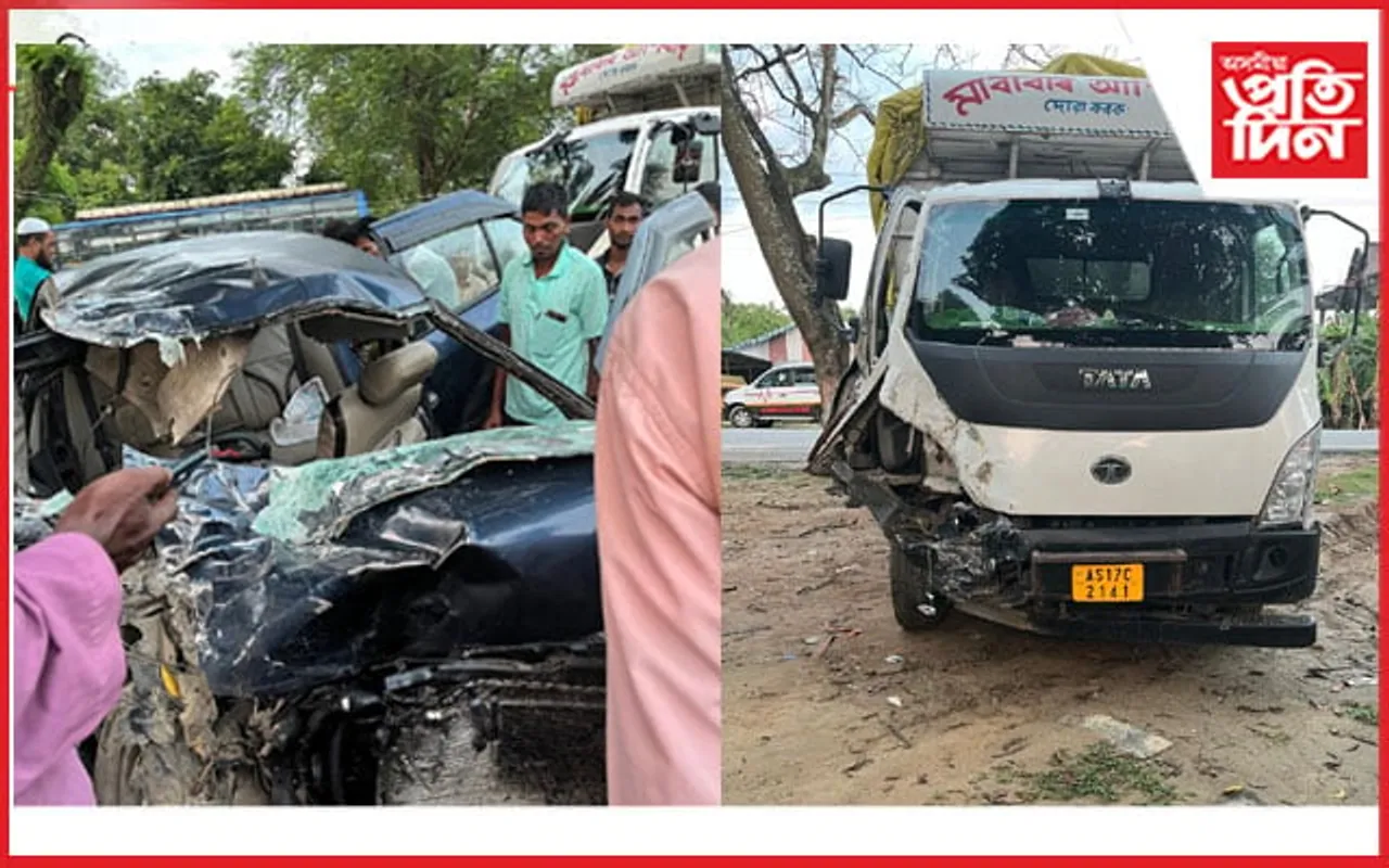 চাপৰত শোকাৱহ পথ দুৰ্ঘটনা: থিতাতে নিহত দুজন, আহত এজন