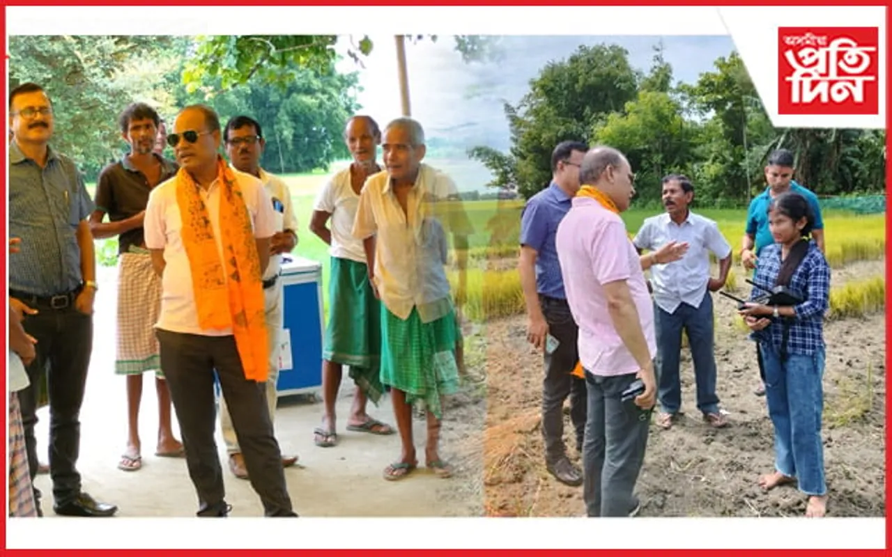 বজালীৰ কৃষিপথাৰ পৰিদৰ্শন অসম কৃষি বিশ্ববিদ্যালয়ৰ উপাচাৰ্যৰ