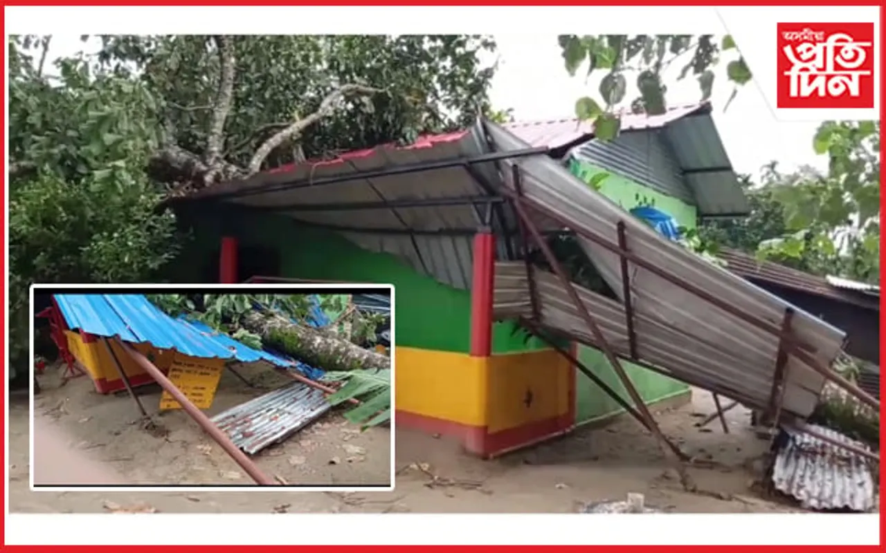 প্ৰকৃতিৰ ৰোষত ঘিলামৰাৰ শিক্ষানুষ্ঠানঃ গছ পৰি বিস্তৰ ক্ষতিসাধন বিদ্যালয়ৰ