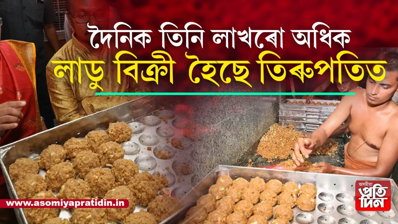 বিৰ্তক স্বৰ্ত্বেও যোৱা চাৰিদিনত তিৰুপতিত বিক্ৰী হৈছে ১৪ লাখৰো অধিক লাডু...