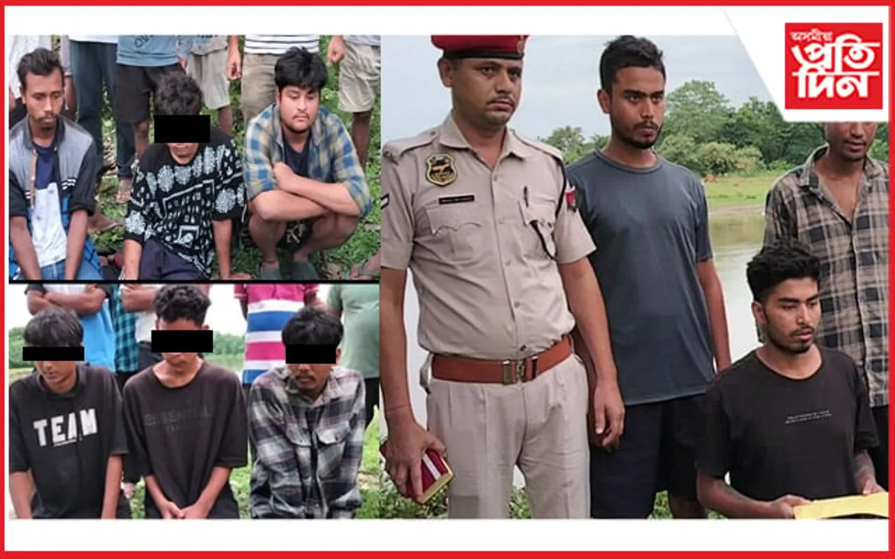 চাৰিকঢ়িয়া নদীৰ পাৰত নিচাযুক্ত সামগ্ৰী সহ ৭ যুৱকক কৰায়ত্ত ৰাইজৰ