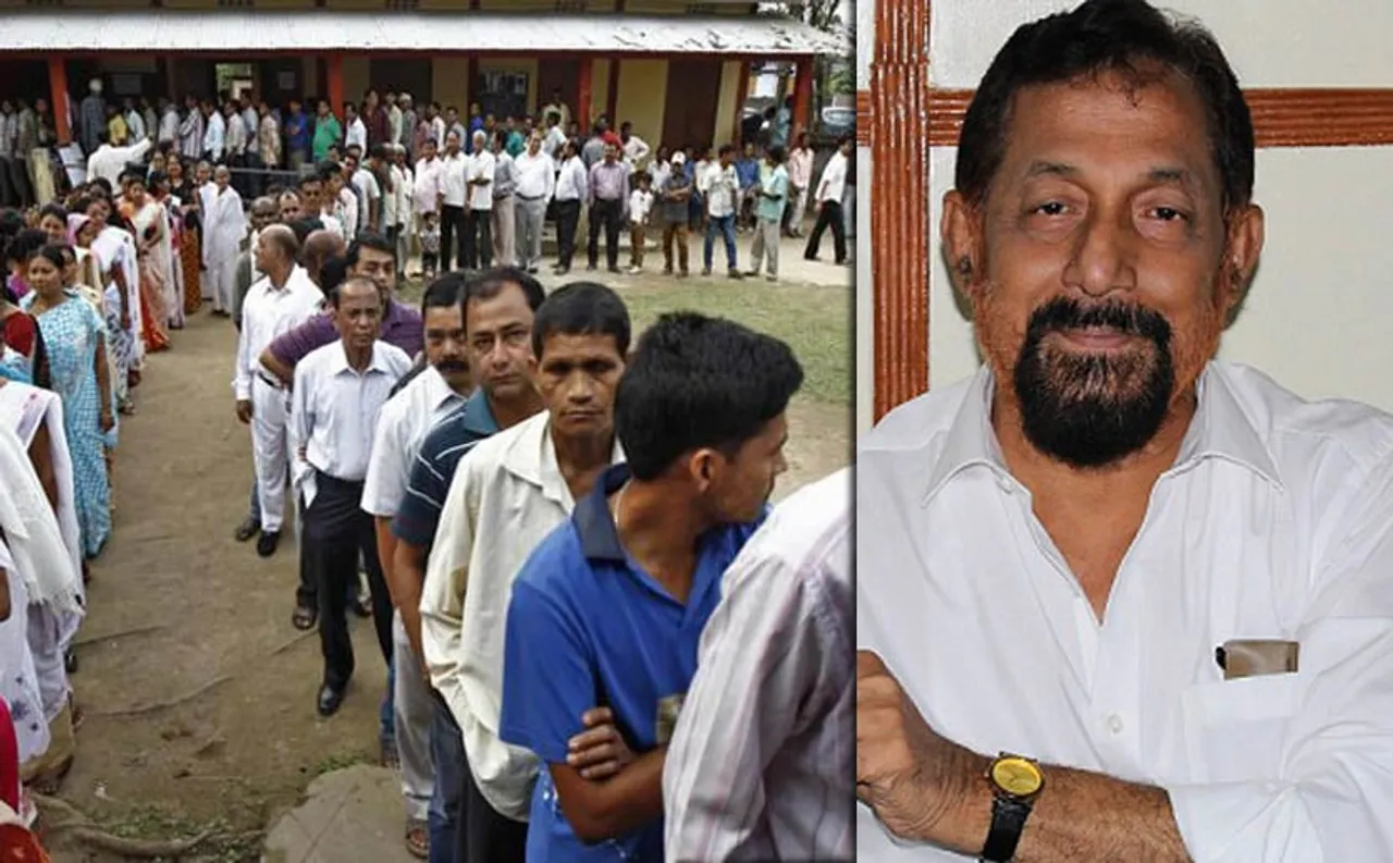 সাধাৰণ ভোটাৰৰ সৈতে শাৰী পাতি ভোটাধিকাৰ সাব্যস্ত মন্ত্ৰী অতুল বৰাৰ