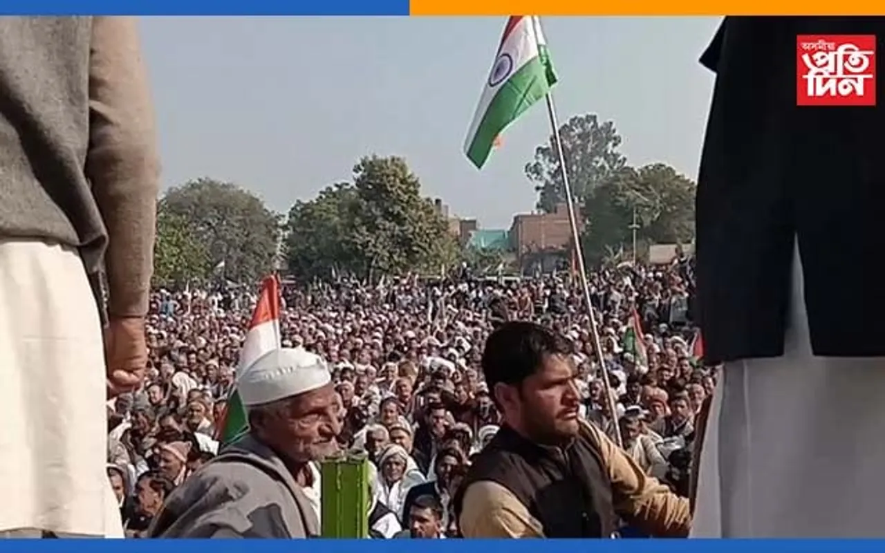 উত্তৰ প্ৰদেশত কৃষক আন্দোলনকাৰীক আৰক্ষীৰ লাঠী চালনা…