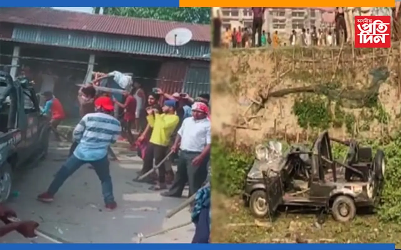 মনোনয়ন যাত্ৰাৰ সময়তে কংগ্ৰেছ প্ৰাৰ্থী শুকুৰ আলীৰ ওপৰত আক্ৰমণ, ভাঙি লণ্ড ভণ্ড কৰিলে বাহন…
