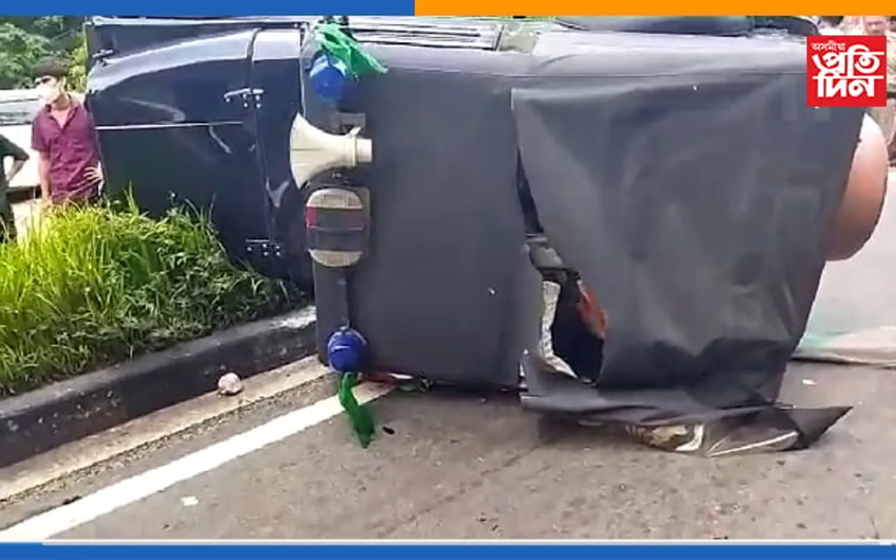 গুৱাহাটী-শ্বিলং পথত মন্ত্ৰী অতুল বৰাৰ কনভয়ৰ বাহন দুৰ্ঘটনাগ্ৰস্ত…