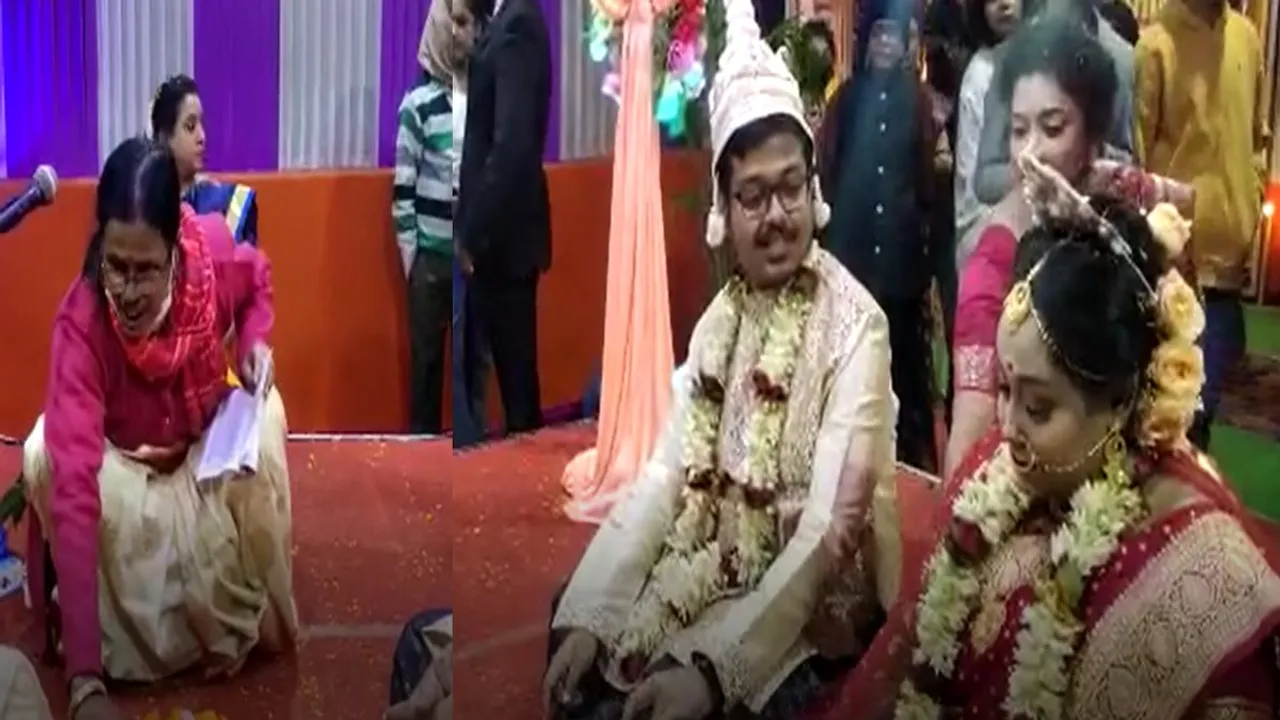 ব্যতিক্ৰমী! শিলচৰত মহিলা পুৰোহিতে পৰিচালনা কৰিছে বিয়া, নাই কন্যাদান প্ৰথা