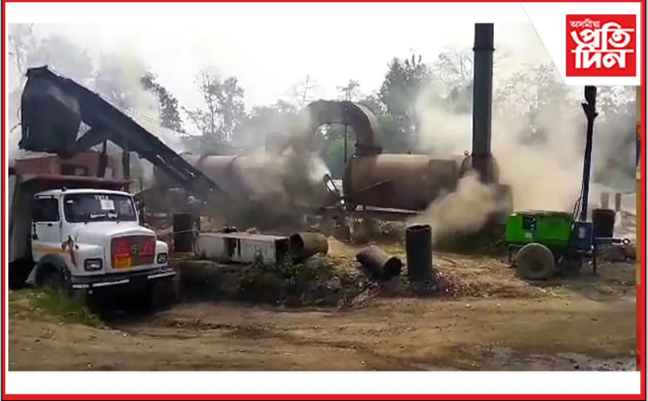 ভয়াৱহ প্ৰদূষণ; ক’লা ধোৱাই ছানি ধৰিছে নগাঁৱৰ  বৃহত্তৰ অঞ্চল