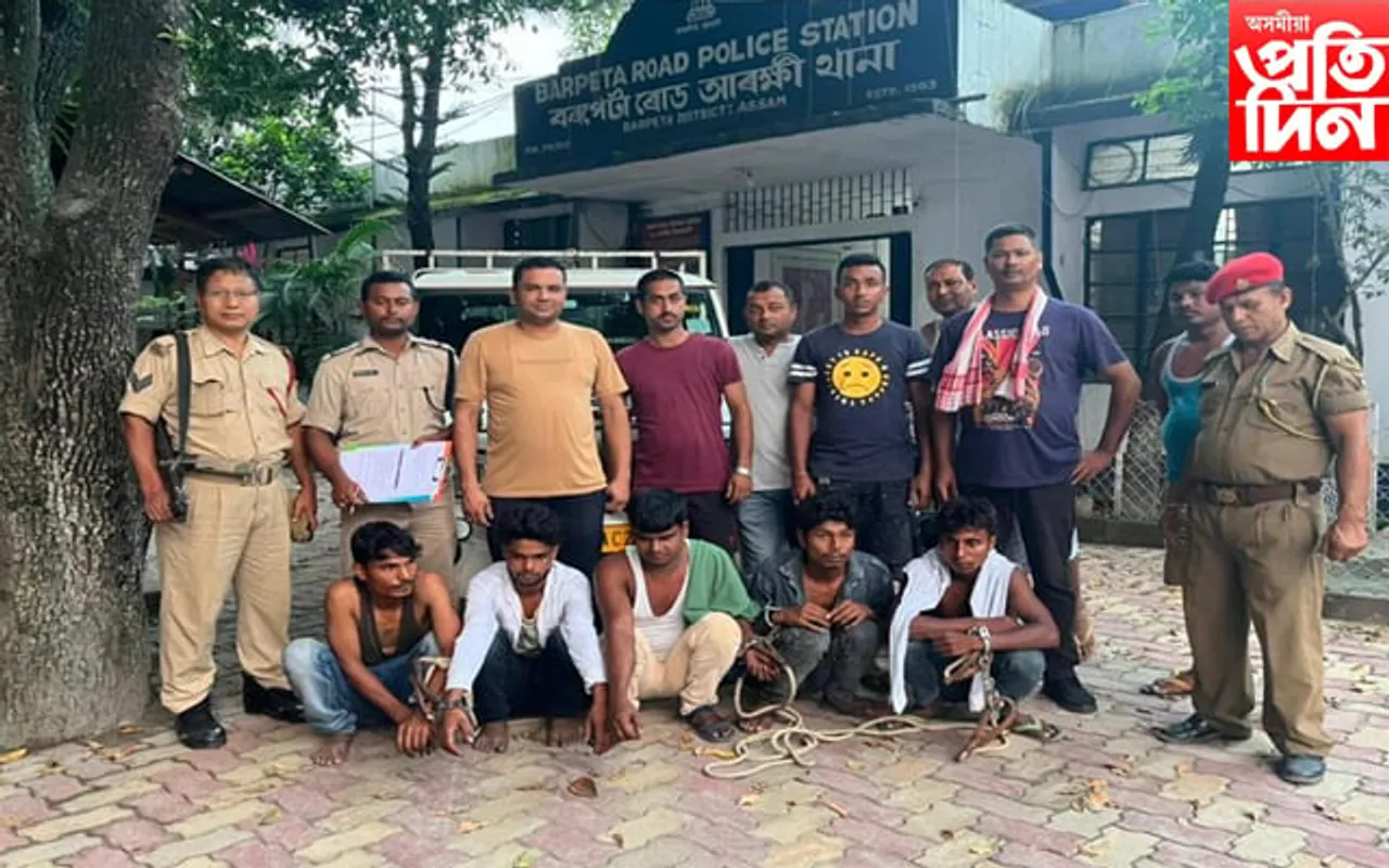 বৰপেটা আৰক্ষীৰ জালত ৫ টাকৈ গাড়ী চোৰ
