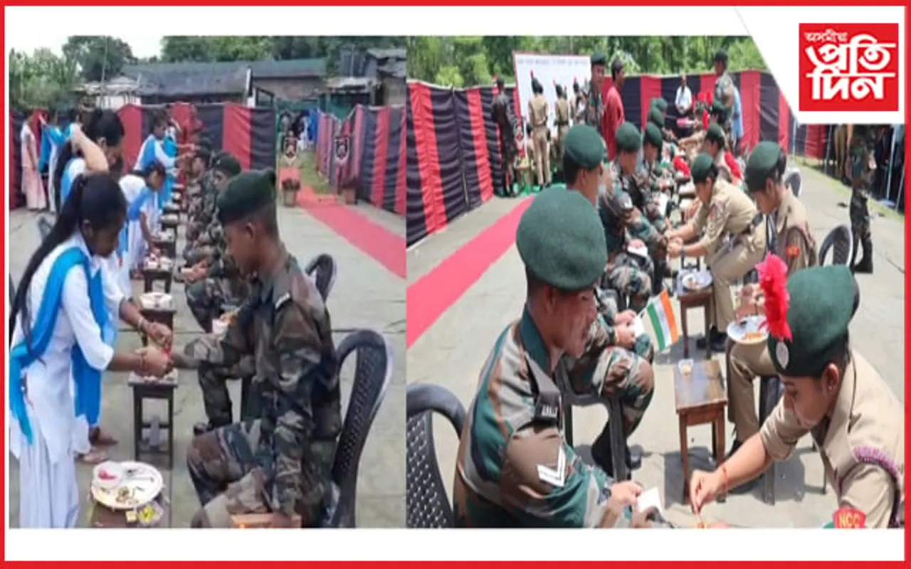ব্যতিক্ৰমী ৰূপত কাকপথাৰস্থিত সেনা চাউনিত উদযাপন ৰাখীবন্ধন…