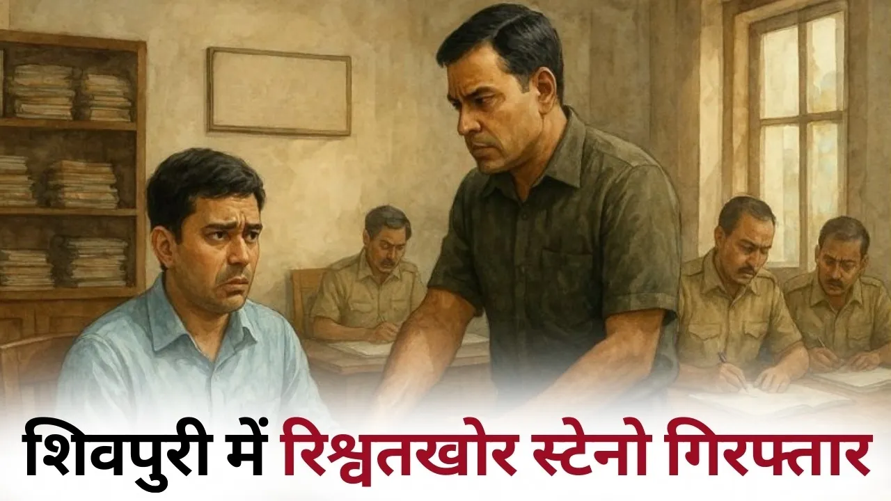 Shivpuri ADM Steno Rishwat Arrest land transfer hindi news