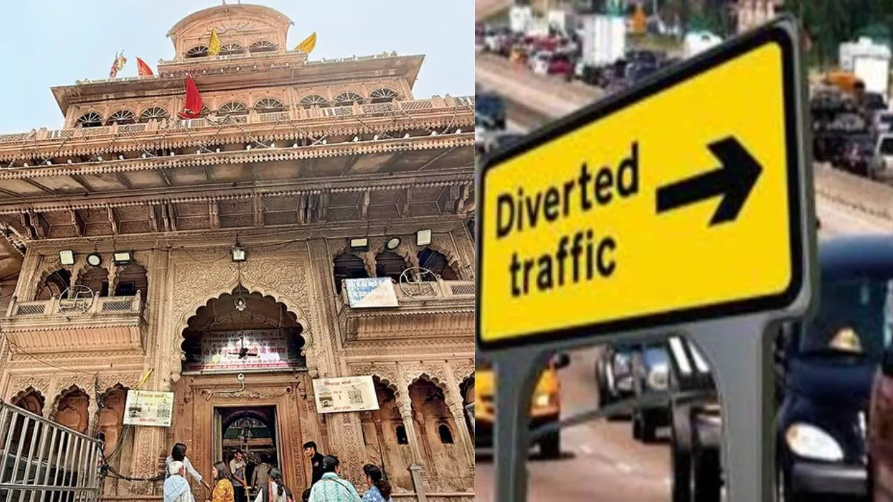 _Vrindavan New Year Traffic Diversion Banke Bihari Mandir darshan hindi zxc