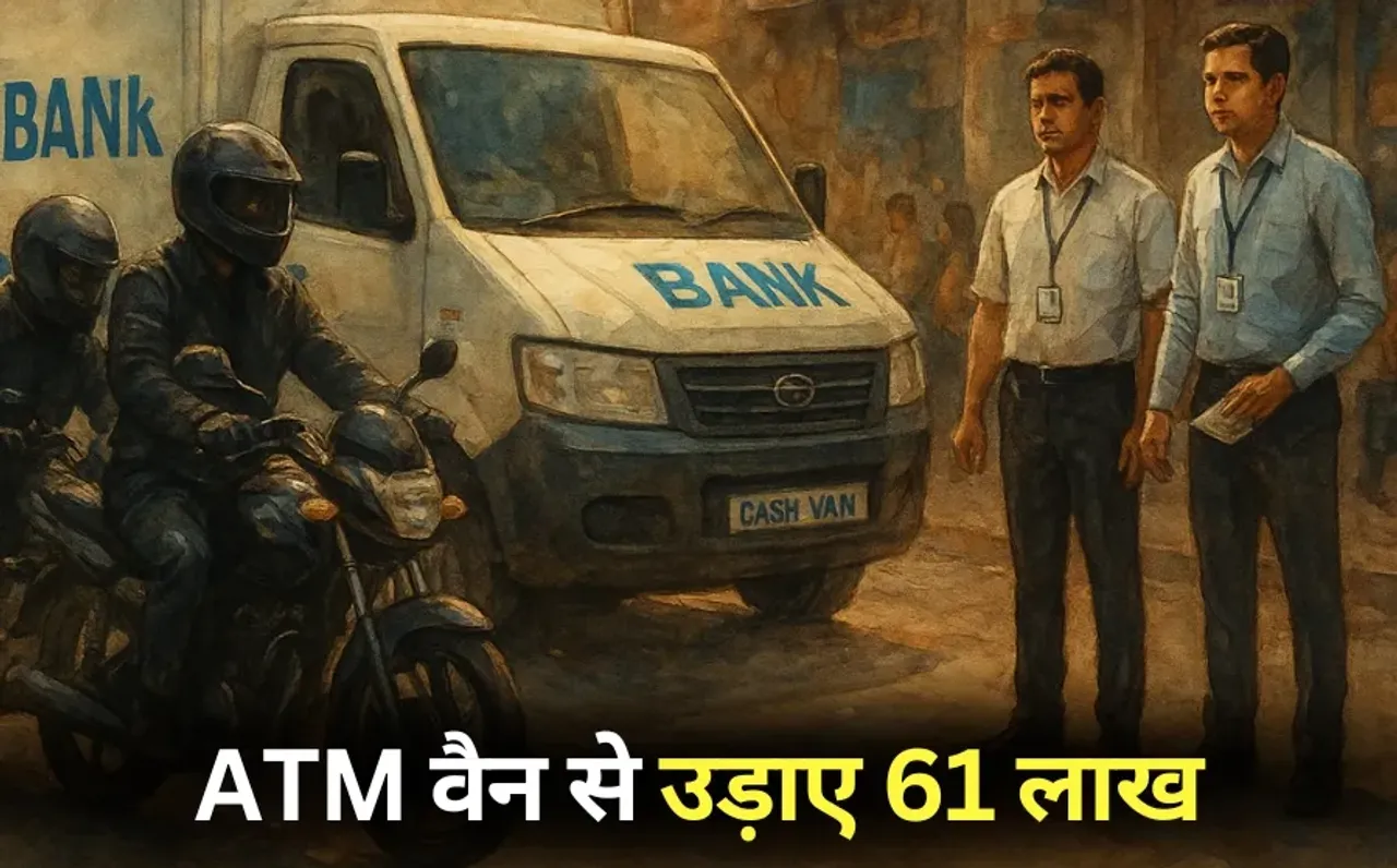 Bank cash van loot 61 lakh Chhatarpur hindi news