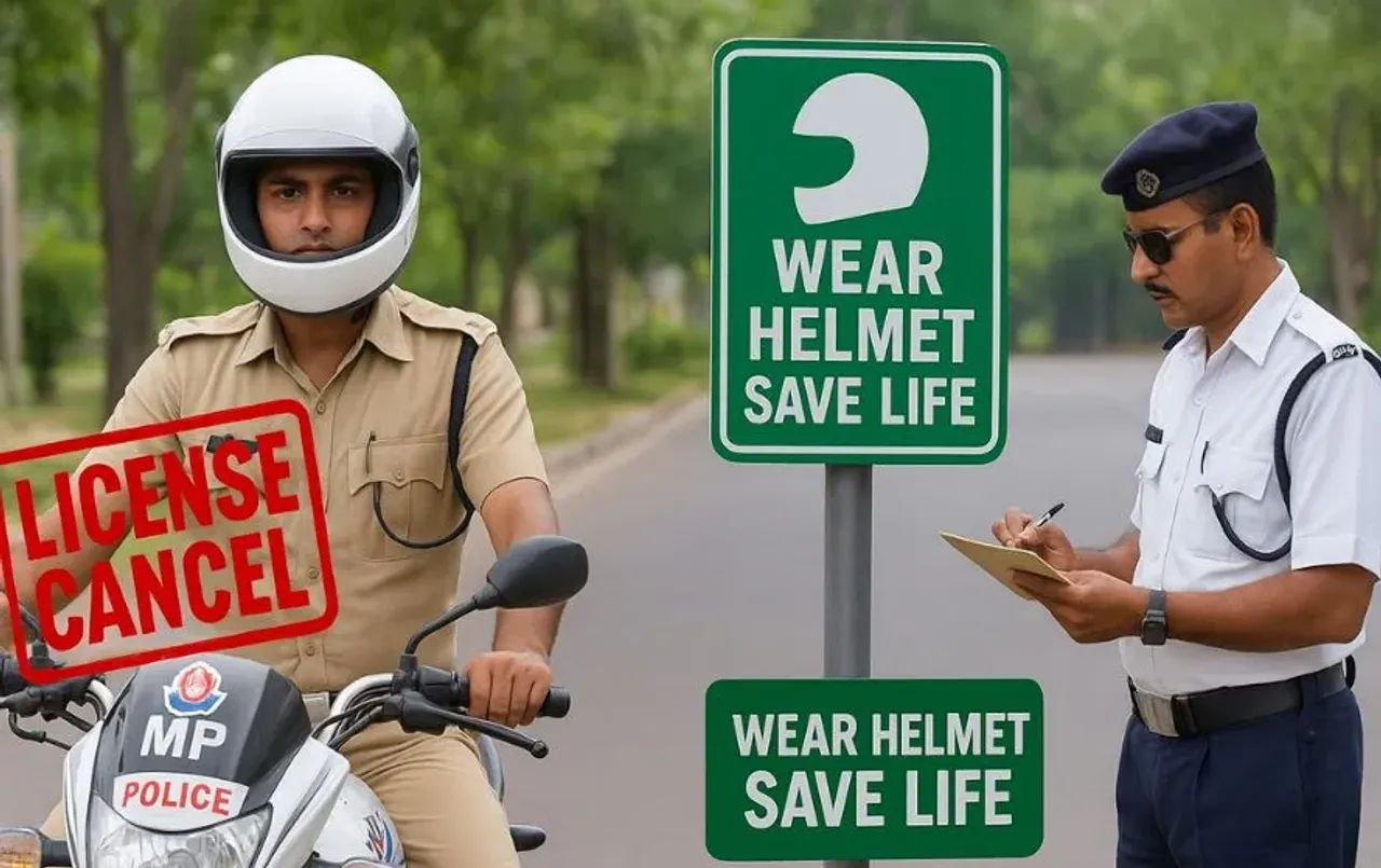 MP Police Helmet Rule: मप्र में पुलिसकर्मियों के लिए हेलमेट लगाना अनिवार्य, नहीं लगाने पर ड्राइविंग लाइसेंस होगा कैंसिल