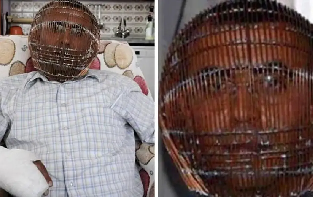 Wife locks Husband Head