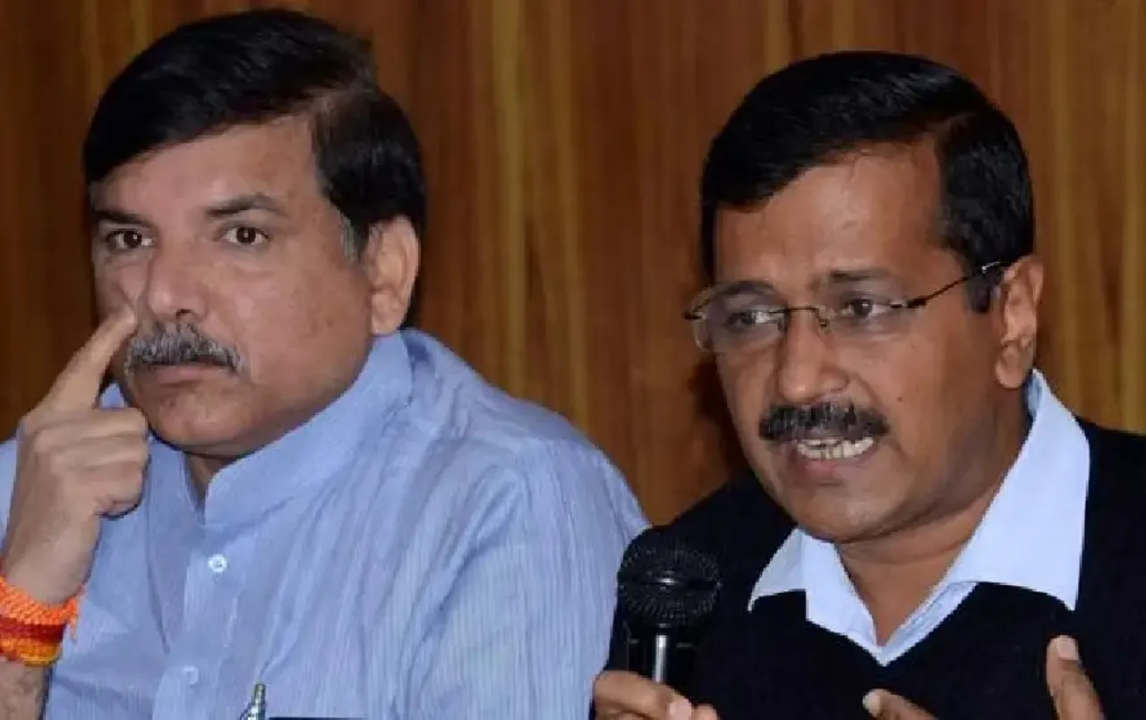 Sanjay Singh and Arvind Kejriwal