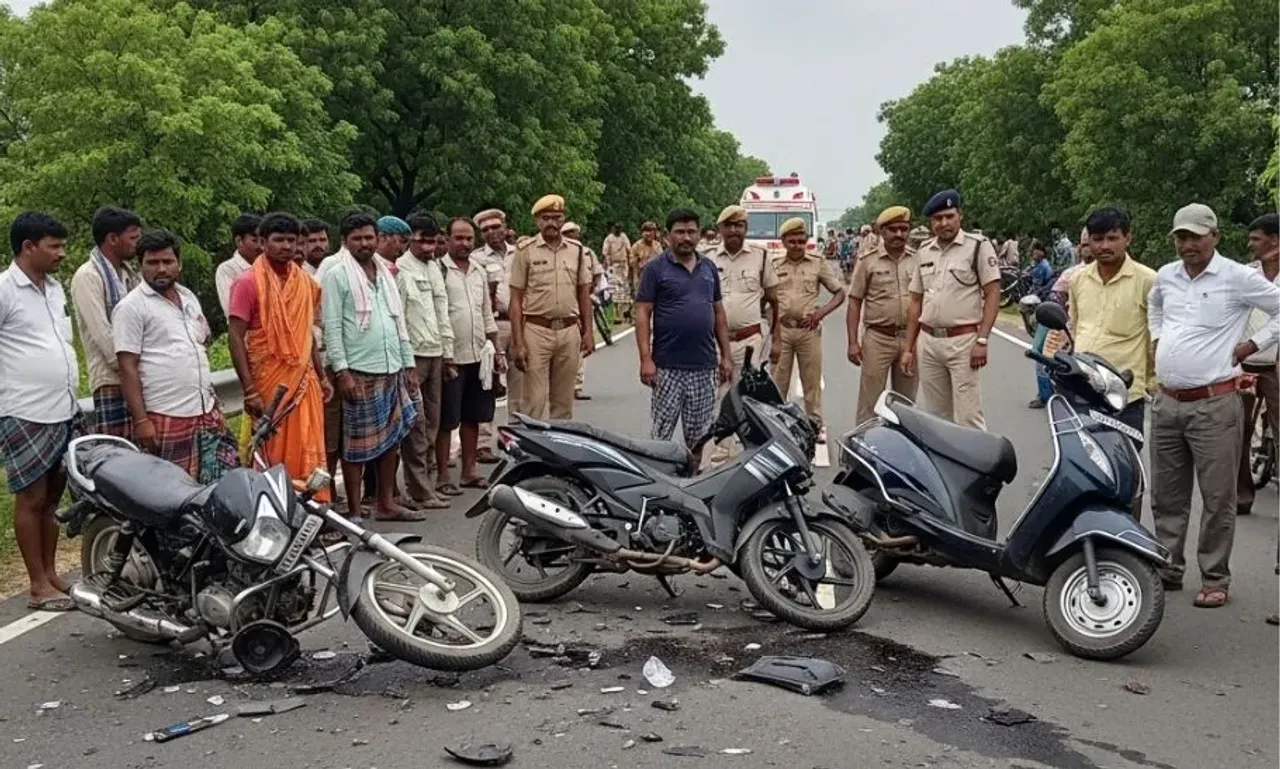 सरगुजा में दो बाइकों की आमने-सामने भिड़ंत: हादसे में करन, रिया और देव की मौत, जिंदगी के लिए जूझ रहे दो घायल
