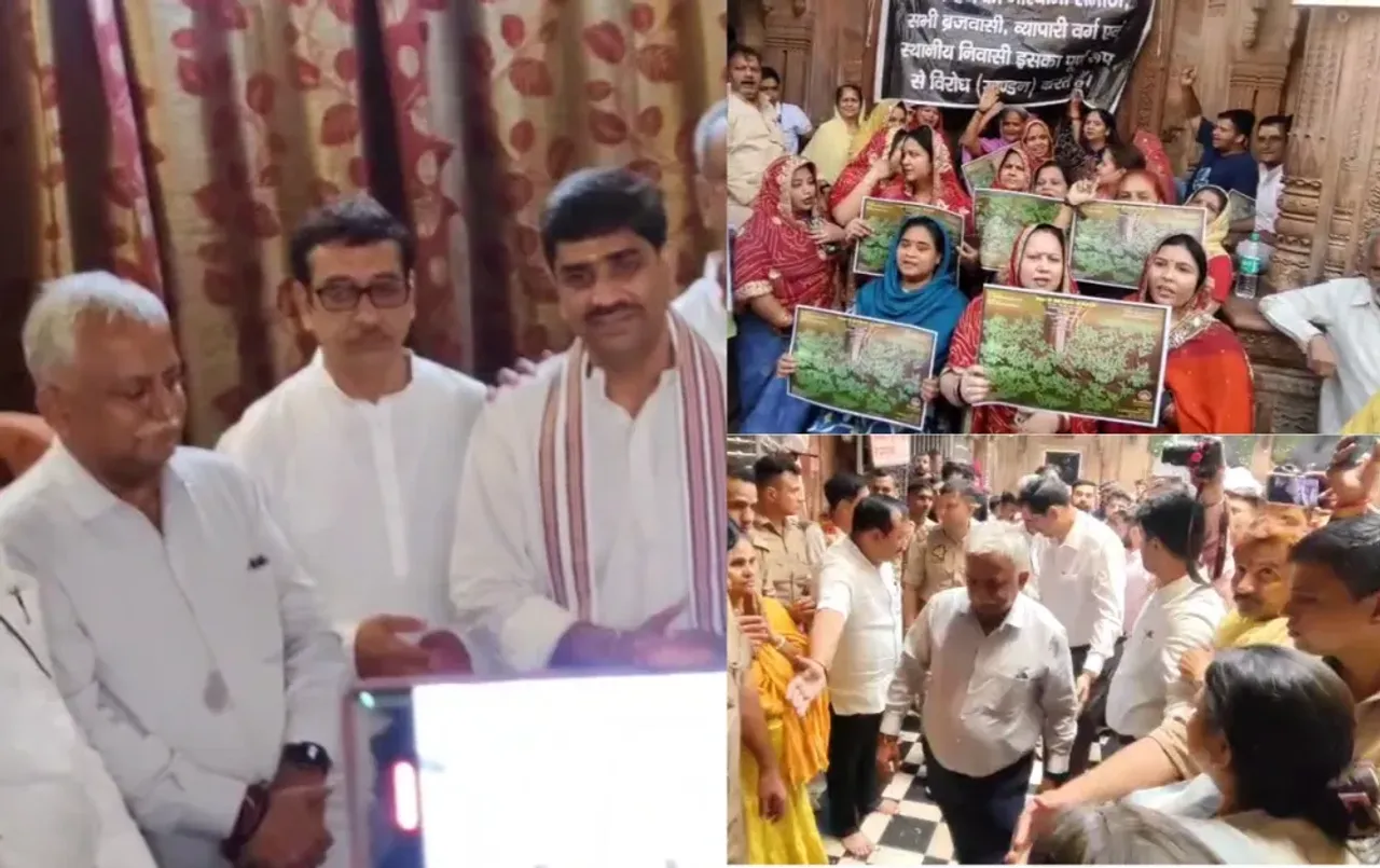 UP Mathura Vrindavan Goswami Community Protest banke bihari corridor zxc