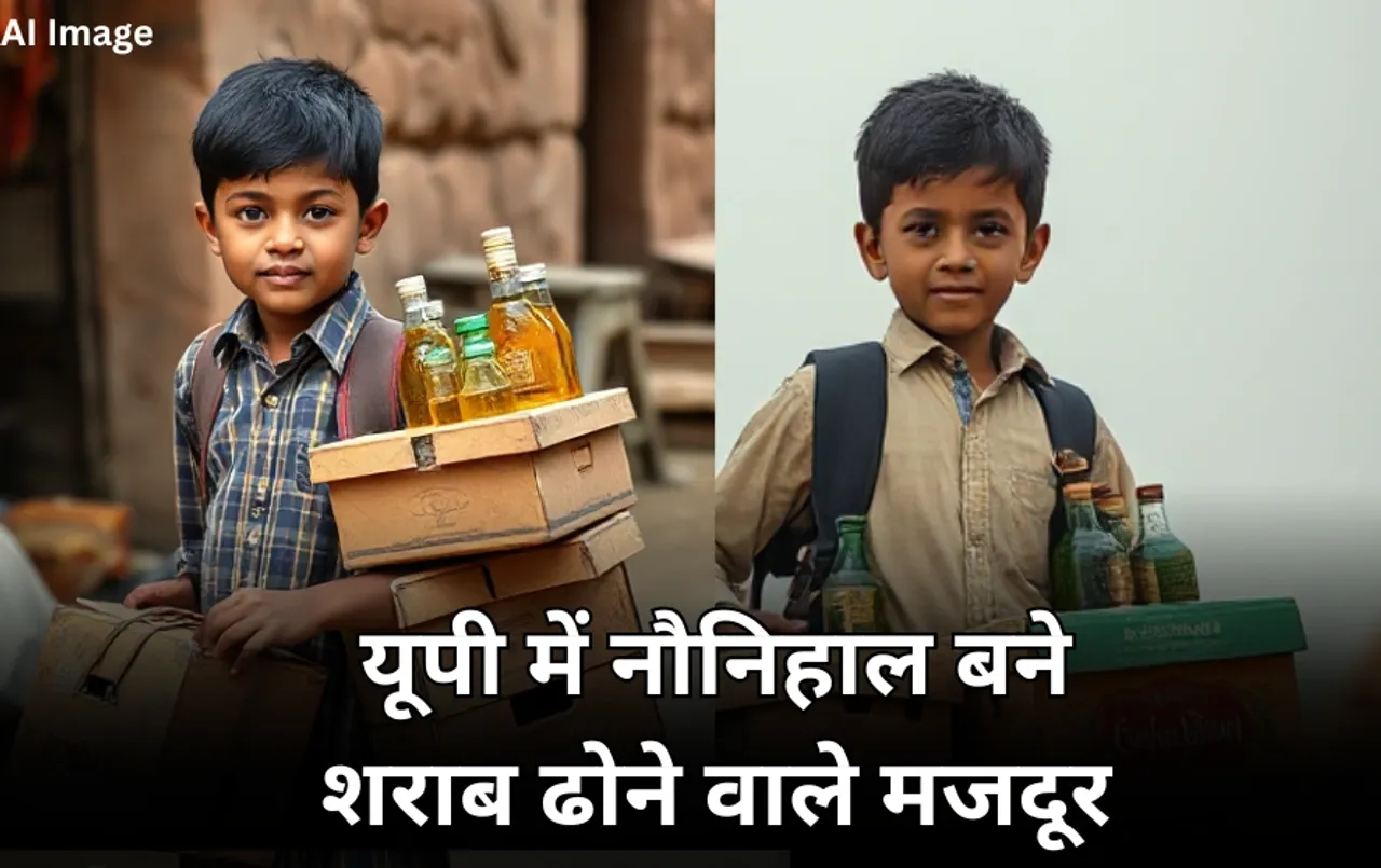 यूपी में खुली शिक्षा अभियान की पोल: स्कूल ड्रेस में बच्चे ढो रहे देसी शराब की पेटियां, बाल श्रम कानून की उड़ीं धज्जियां