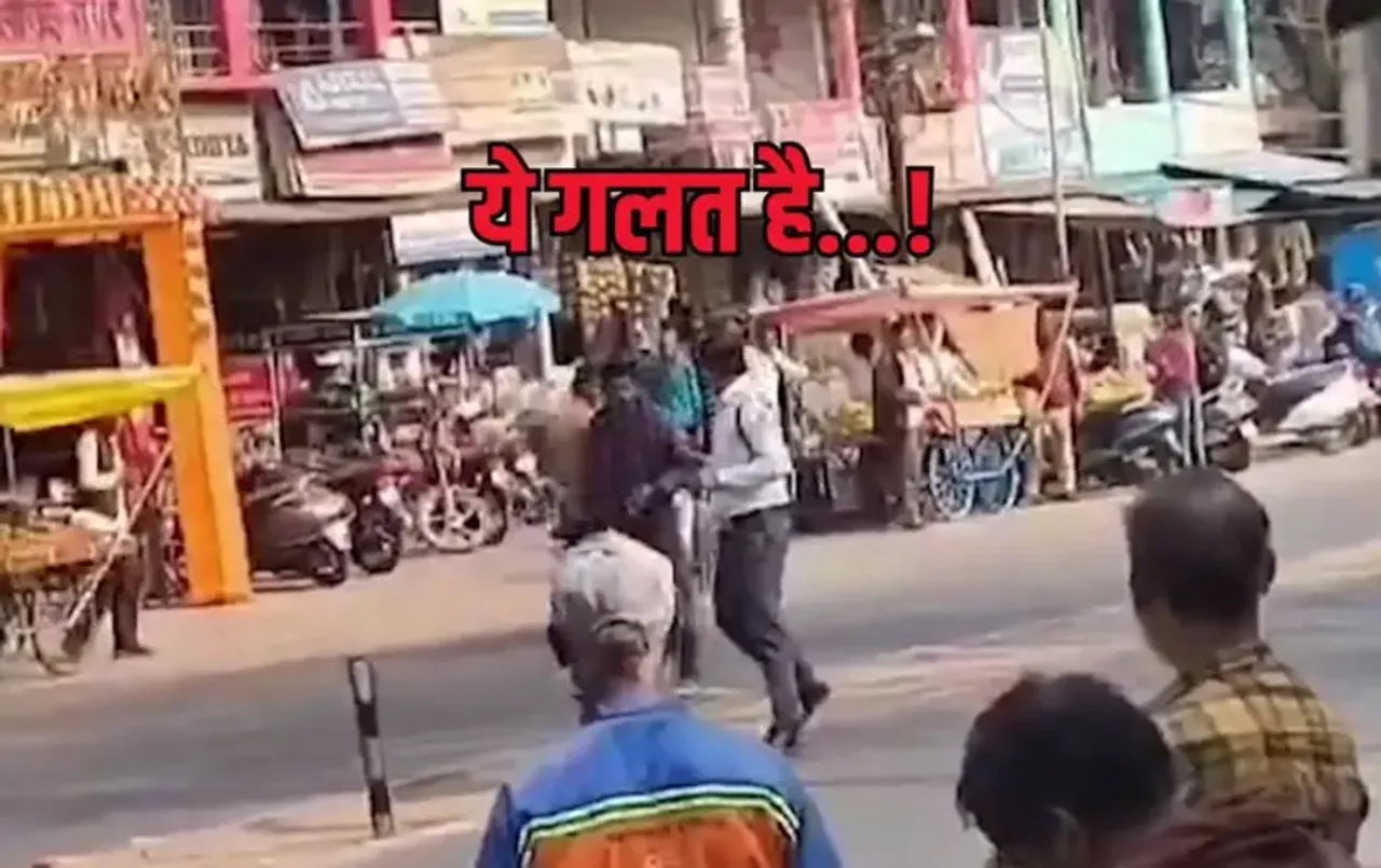 ट्रैफिक पुलिसकर्मी की गुंडागर्दी : राज्यपाल के काफिले के पास आए युवक को बेरहमी से पीटा, DCP ने बनाई जांच कमेटी