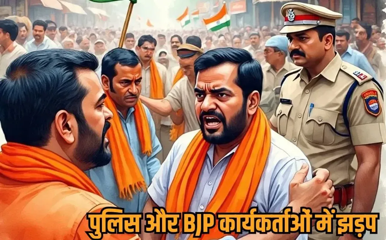 Indore BJP-Police Clash: इंदौर में CM के आने से पहले बीजेपी कार्यकर्ताओं और पुलिस में टकराव, मंच पर कुर्सी को लेकर विवाद