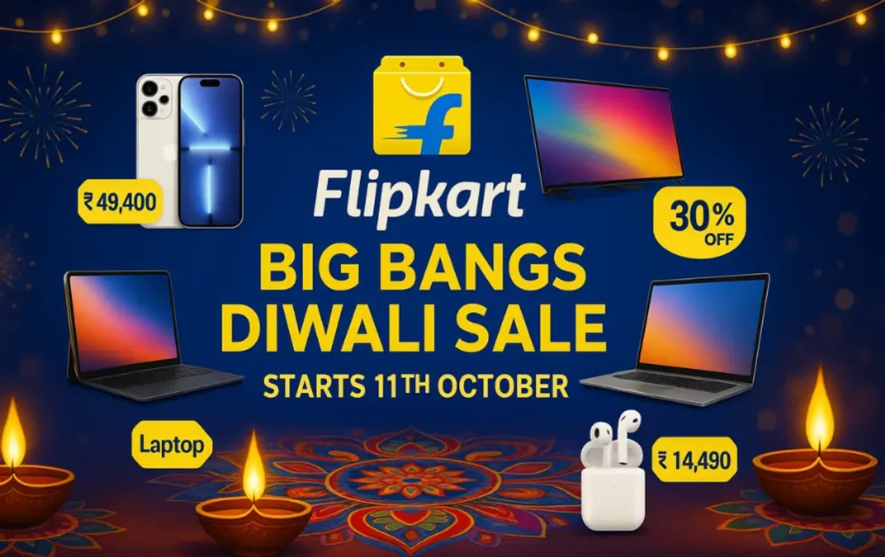 Flipkart Diwali Sale 2025: दिवाली से पहले खरीदारी का सुनहरा मौका, 11 अक्टूबर से शुरू होगी Flipkart Big Bangs Sale