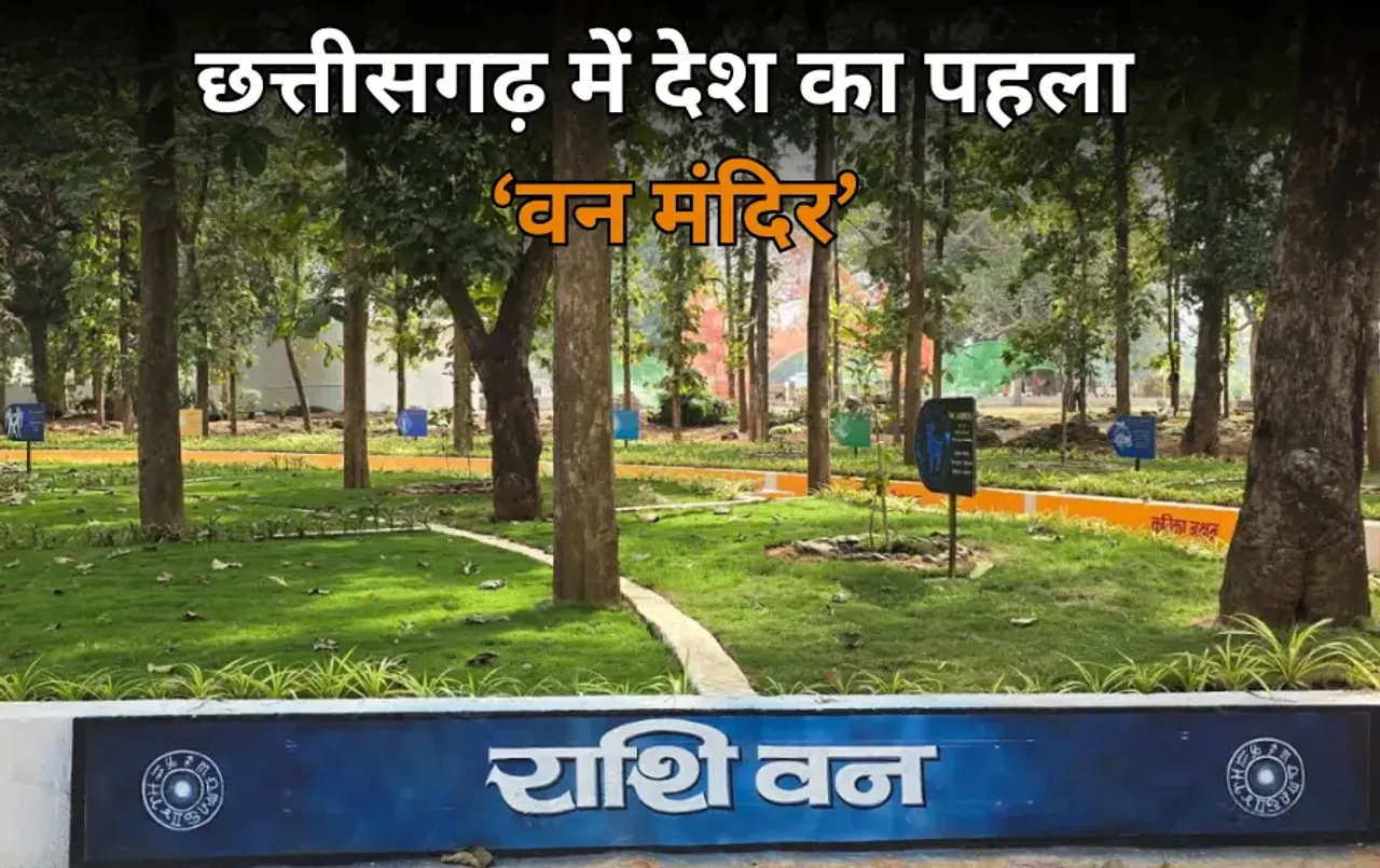 छत्तीसगढ़ में 18 एकड़ में बना देश का पहला वन मंदिर: राशि, ग्रह नक्षत्र के भी पौधे, 7 थीम पर बने अलग-अलग वन