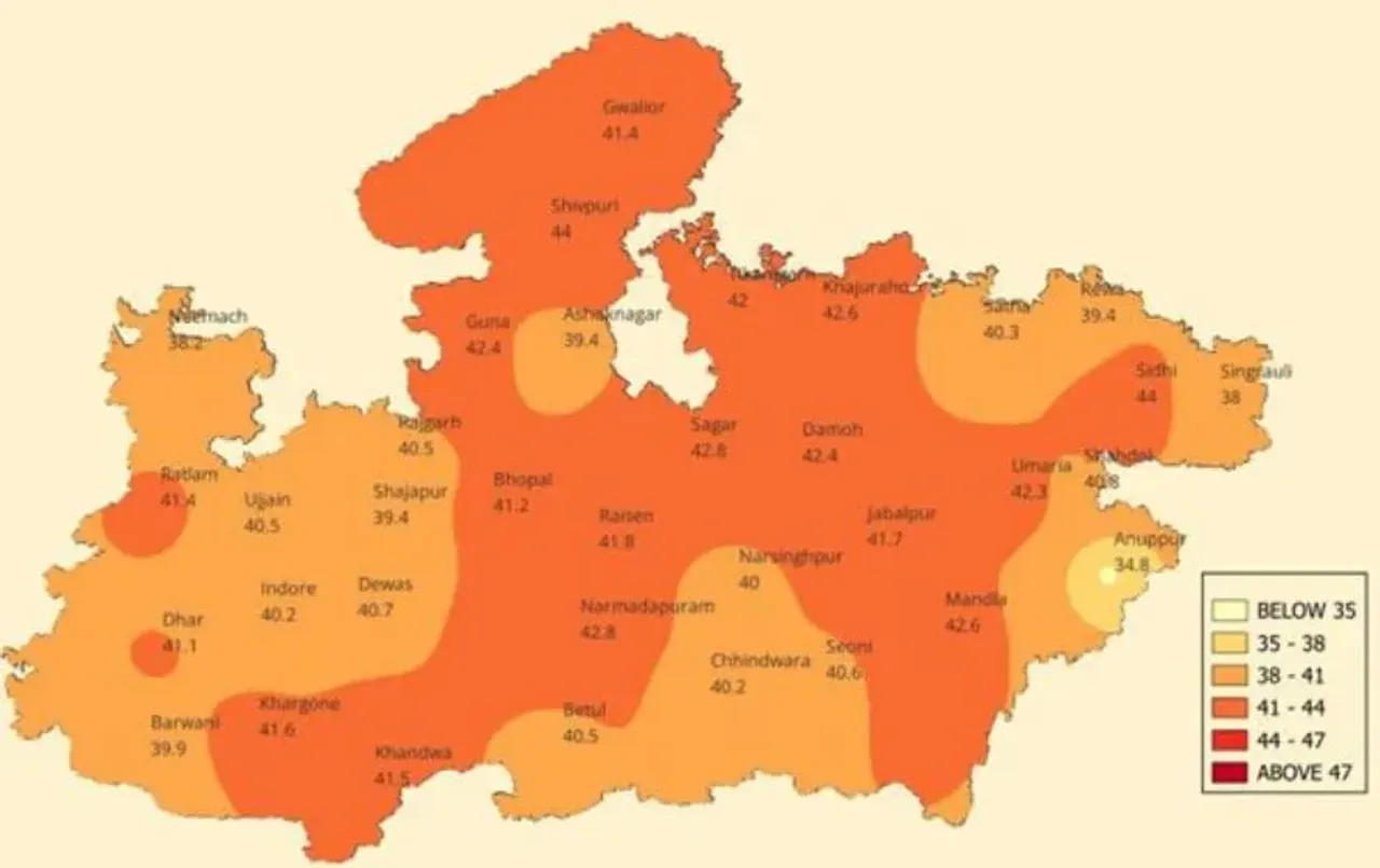 MP Weather Update:  MP के 14 जिलों में 3 दिन लू का अलर्ट, सीधी, शिवपुरी सबसे गर्म, यहां का पारा 44 डिग्री