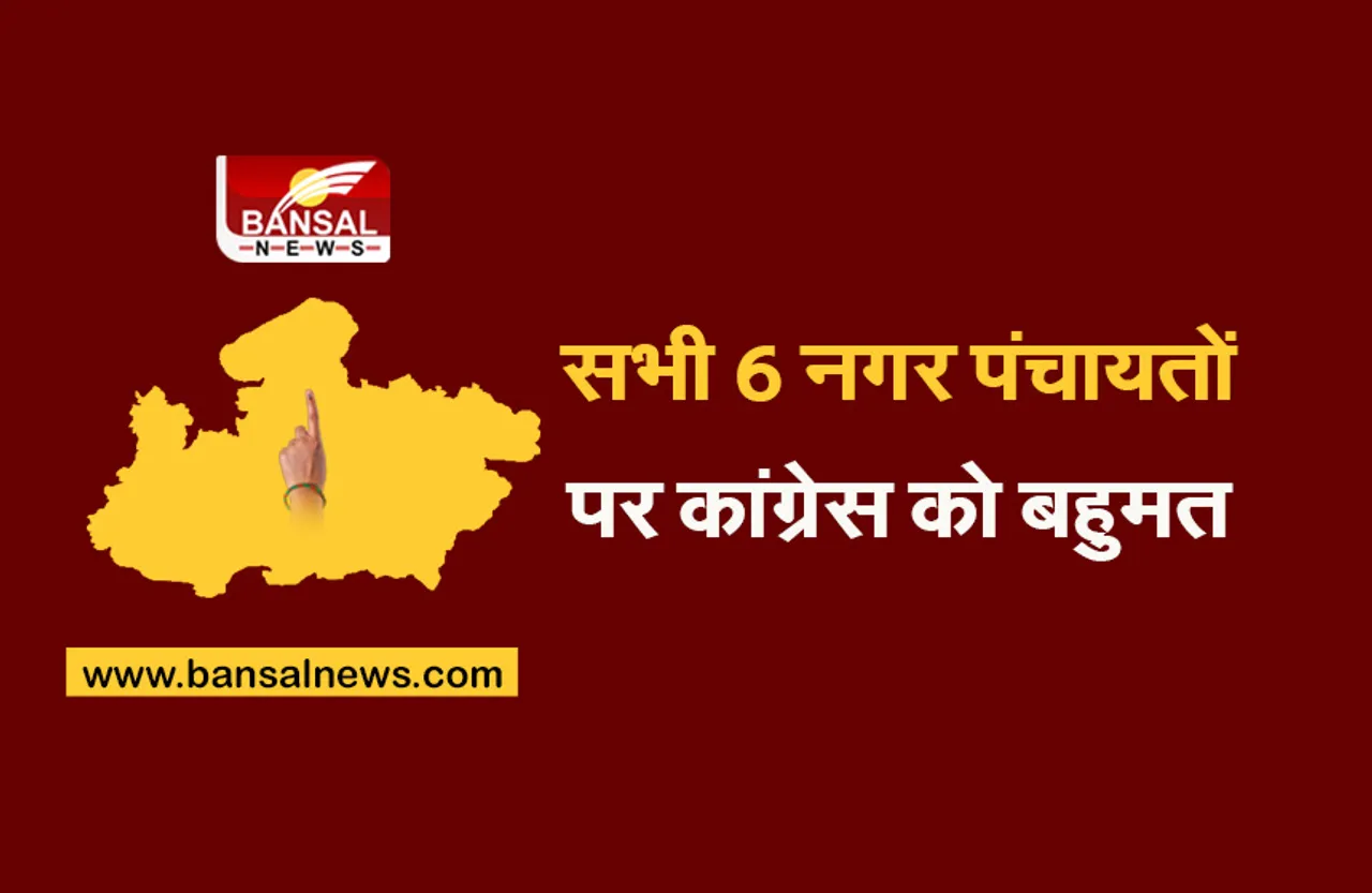 CG Nikaye Chunav 2021 : सभी 6 नगर पंचायतों में कांग्रेस को बहुमत, 90 में से 72 सीटों पर कांग्रेस का कब्जा