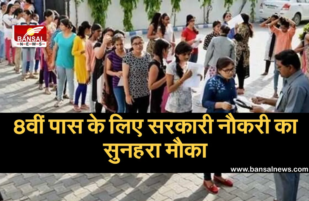 8वीं पास के लिए सरकारी नौकरी पाने का सुनहरा मौका, जानें कहां करना होगा अप्लाई
