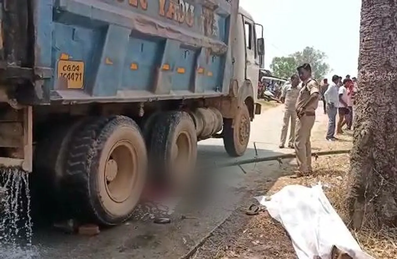 पानी टैंकर की चपेट में आए मां-बेटे की मौत, ग्रामीणों में आक्रेश, ड्राइवर फरार