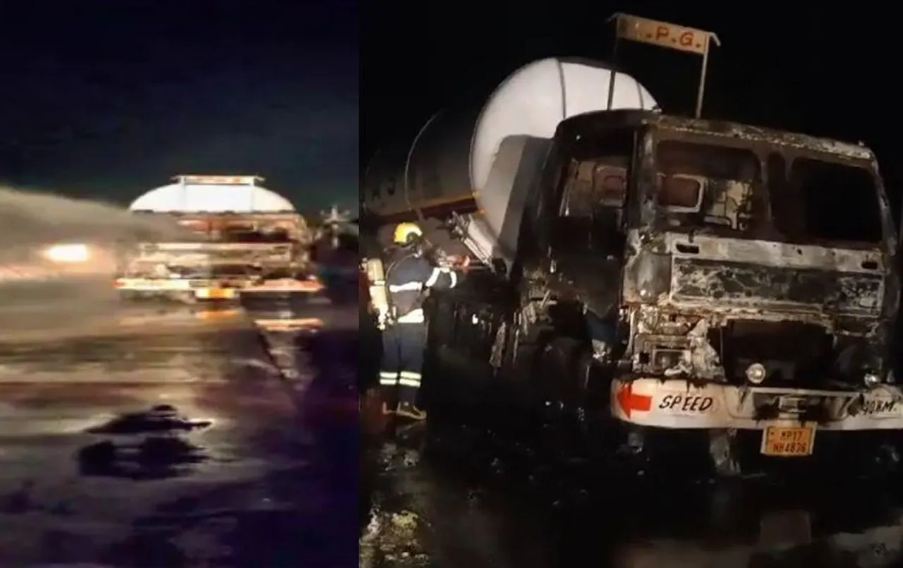 Gas Tanker Fire: बड़ा हादसा टला, गैस टैंकर में लगी भीषण आग, फायर बिग्रेड ने पाया आग पर काबू