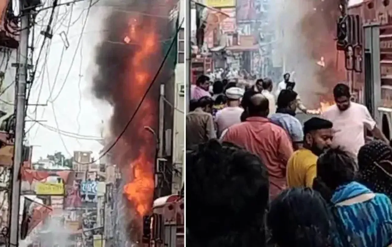 जबलपुर में दुकान और घरों में लगी भीषण आग: 100 फीट ऊंची उठीं लपटें, चारों तरफ अफरा-तफरी, 20 फायर ब्रिगेड मौके पर