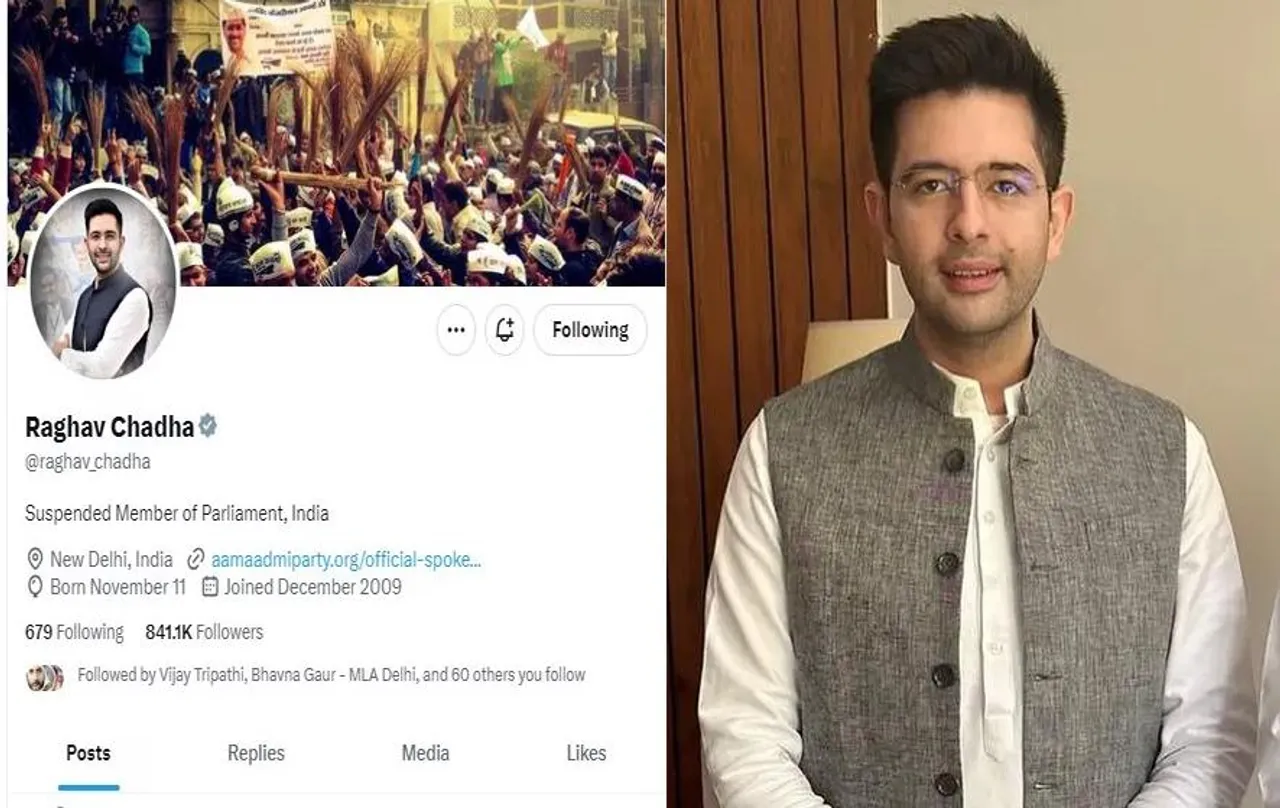 Raghav Chadha: 'आप' के राघव चड्ढा ने ट्विटर पर बदला बायो, लिखा-निलंबित राज्यसभा सांसद