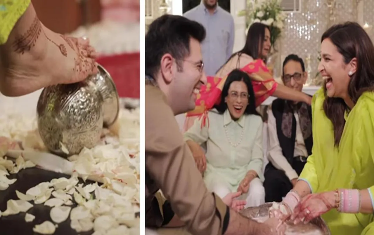 Parineeti-Raghav Video: दुल्हन परिणीति का ससुराल में हुआ ग्रैंड वेलकम, फूलों से सजाया गया पूरा घर