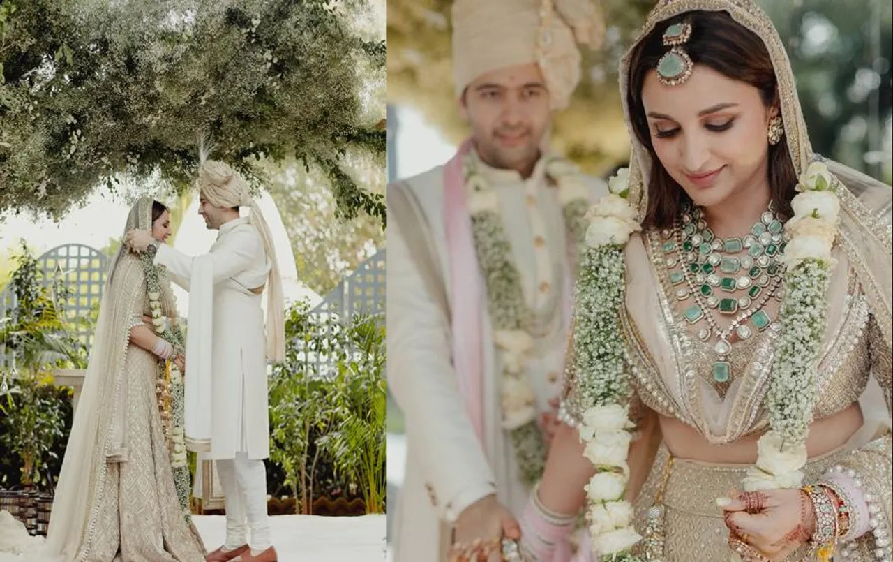 Parineeti Chopra and Raghav Chadha Wedding: राघव की हुई नीति, रिसेप्शन पार्टी में खुबसूरत नजर आया कपल