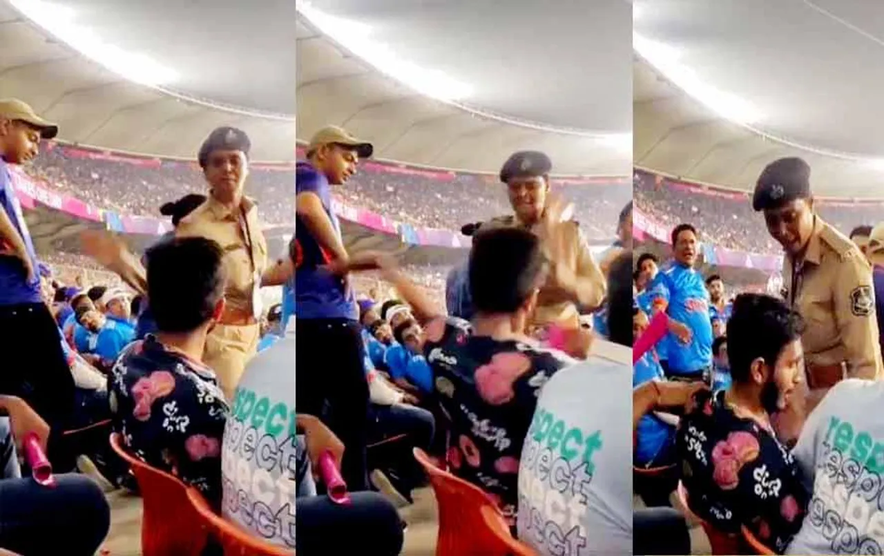 Viral Video: IND vs PAK मैच के दौरान शख्स ने महिला पुलिसकर्मी को थप्पड़ मारने की कोशिश की, देखें वीडियो