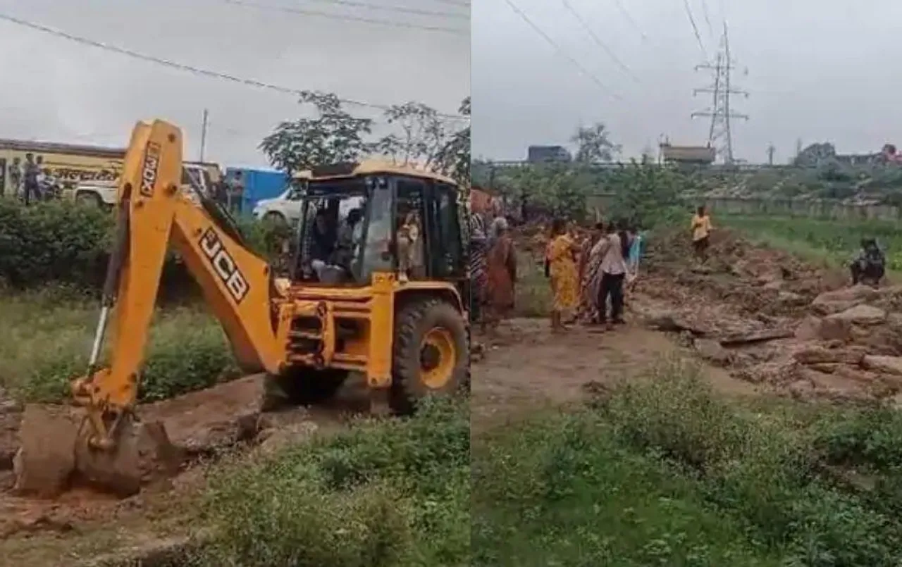 Korba News: हाईकोर्ट के आदेश के बाद चला निगम का बुलडोजर, निजी जमीन पर बनी सीसी सड़क और नाली को तोड़ा