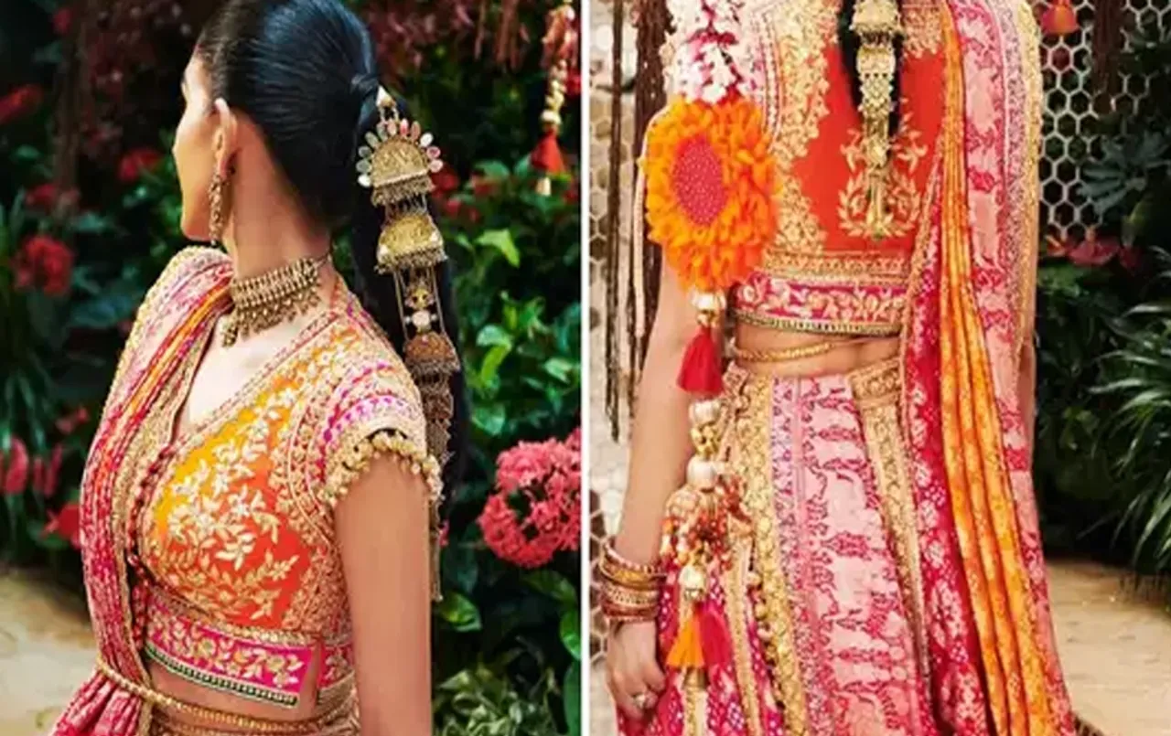 Radhika Merchant Bandhej Lehenga: मामेरू रस्म में राधिका मर्चेंट ने खींचा सबका ध्यान, पहना 35 मीटर लंबा बंधेज लहंगा