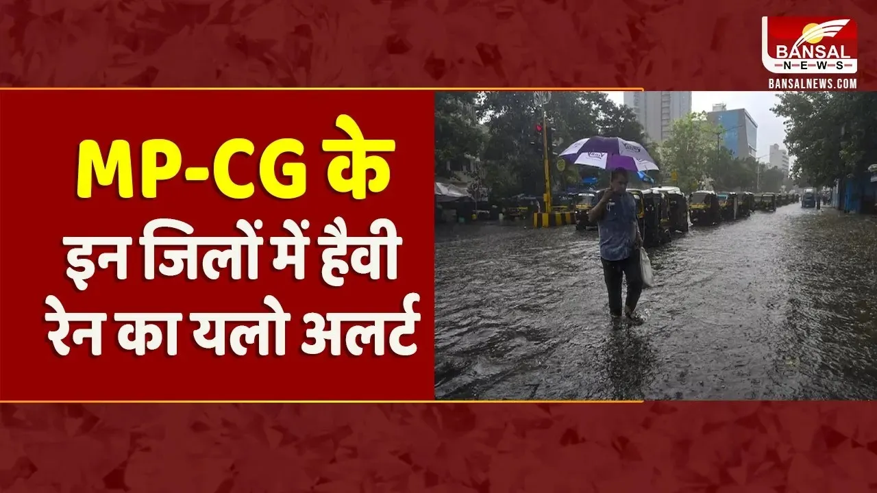 MP-CG Weather: MP-CG के इन जिलों में तेज बारिश, मौसम विभाग ने जारी किया ऑरेंज और यलो अलर्ट