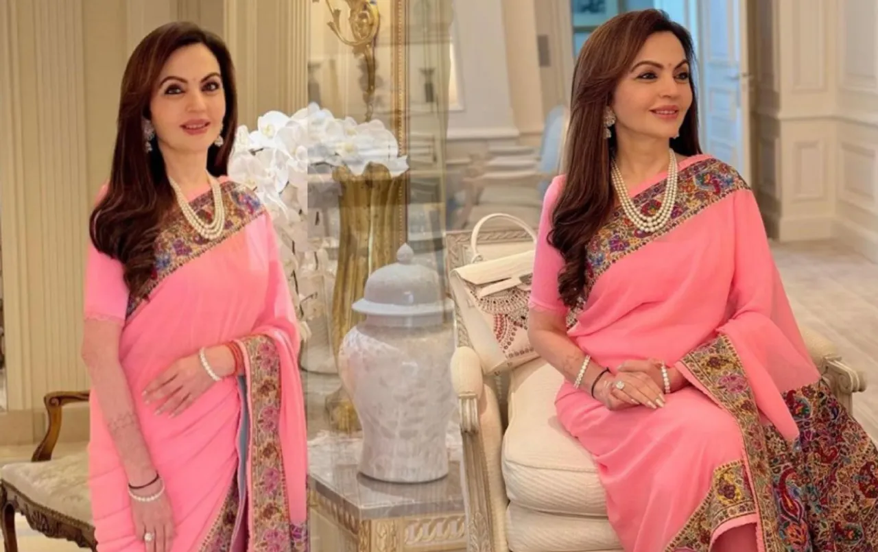 Nita Ambani Saree: इंडिया हाउस के उद्घाटन में नीता अंबानी की लोटस पिंक साड़ी ने लगाए चार-चांद, देखें तस्वीरें