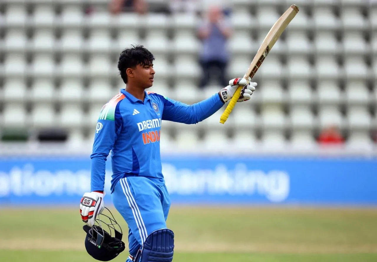 Vaibhav Suryavanshi after scoring the fastest Youth ODI ton