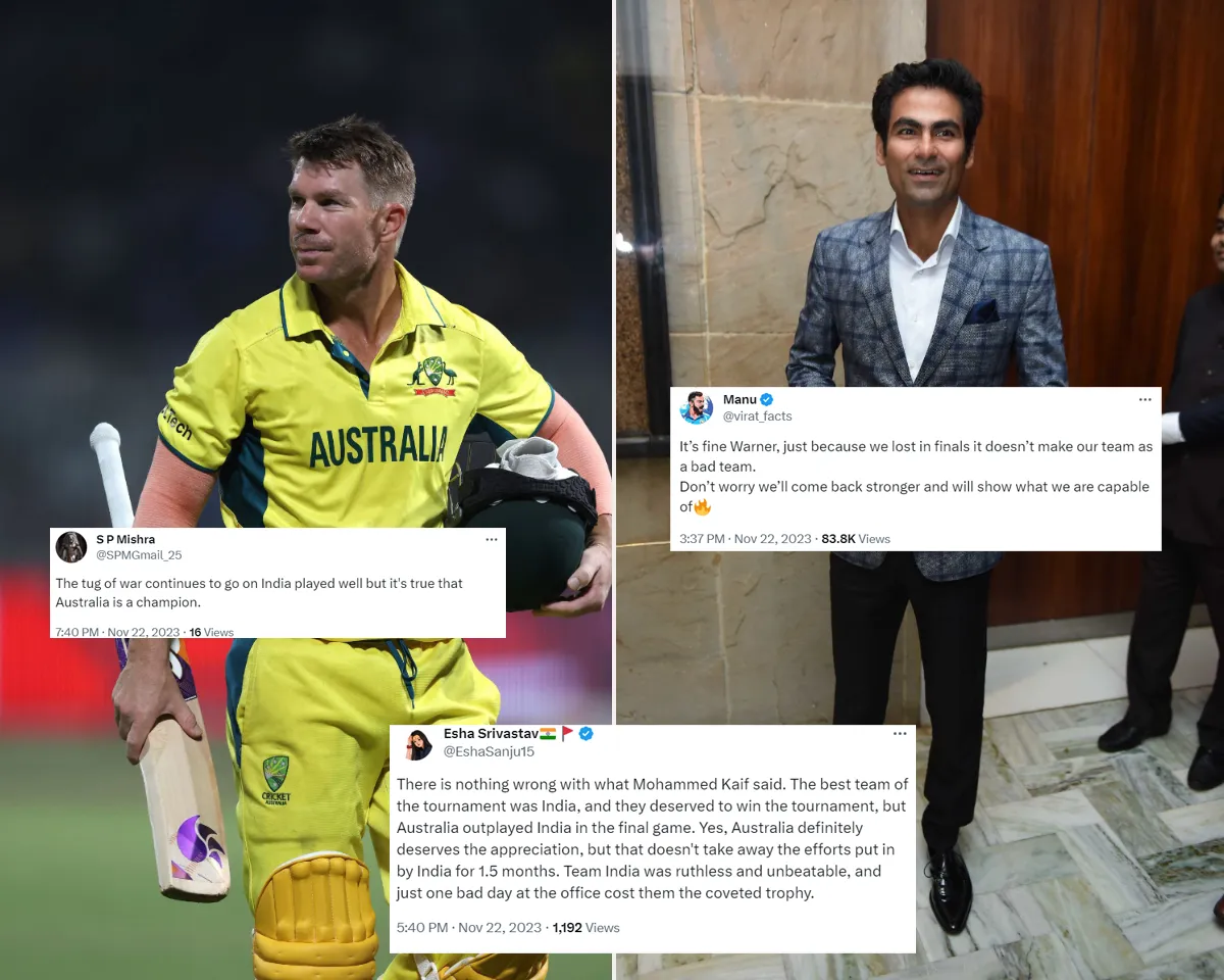 David Warner and Mohammed Kaif (File Photo: Twitter) 