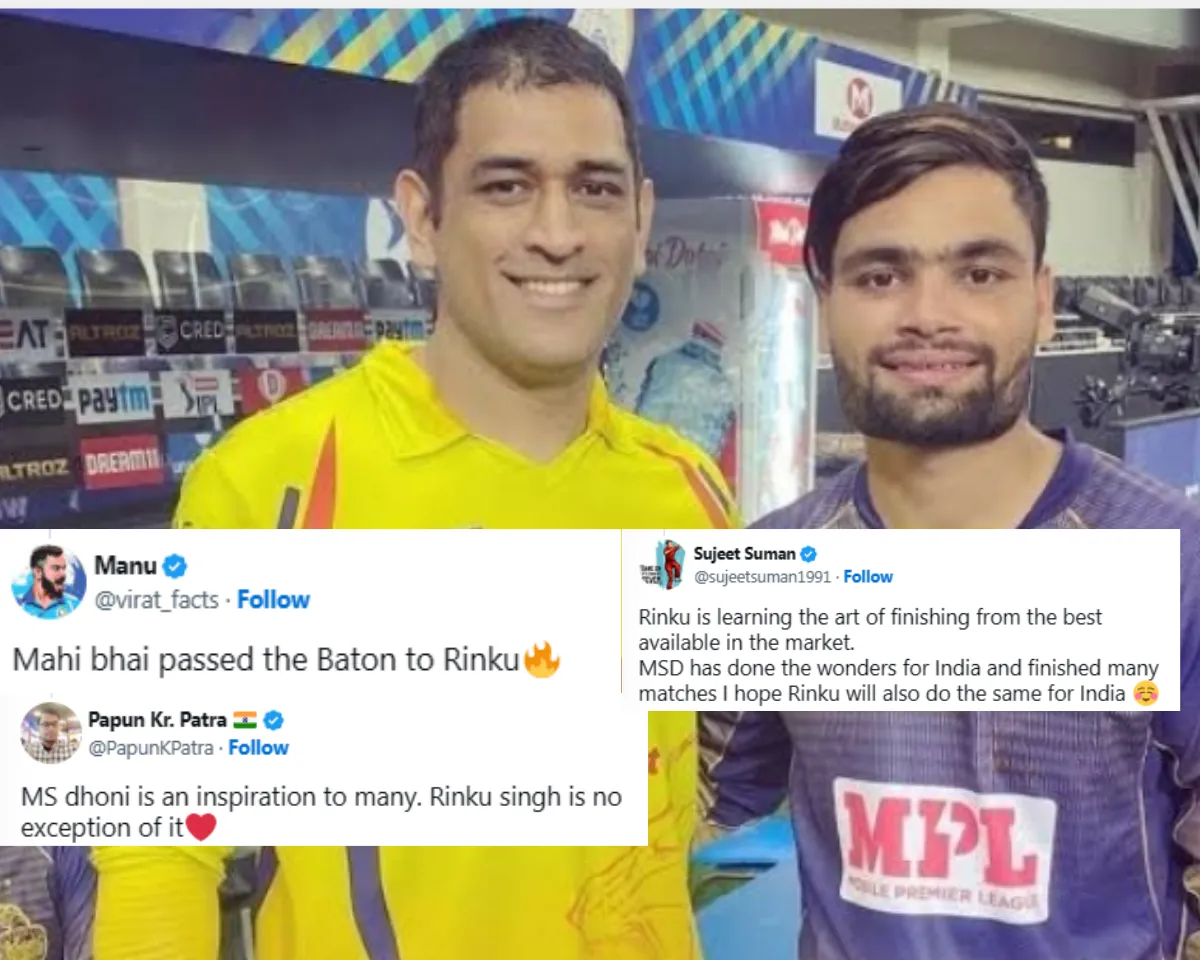 Rinku Singh and MS Dhoni, IPL 2023 (File Photo: Twitter)